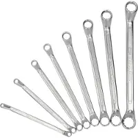 Ks Tools COMPETITION Jeu de clés à anneau doubles, courbées, 8 pièces