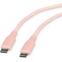 Roline USB 2.0 Kabel C-C ST/ST Silikon 60W Rosa - - Digital/Daten - Kabel - Digital/Daten