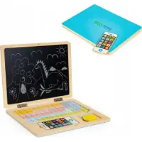 Ecotoys Tableau éducatif magnétique « ordinateur portable » avec lettres et chiffres –