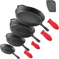 Vevor Poêle en Fonte 4PCs 15,5/20,5/26/30,5 cm