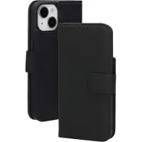 Mobiparts Leather Wallet Case Apple iPhone 15/14/13 Black (MagSafe Compatible) (Apple iPhone 13, Apple iPhone 14, Apple iPhone 15), Coque pour téléphone portable, Noir