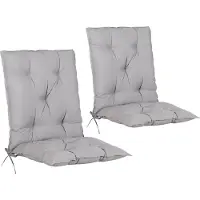 Detex Set de 2 coussins gris pour chaise avec dossier