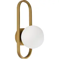 Beliani Applique en métal doré abat-jour en verre opaque forme géométrique style moderne salon chambre à coucher