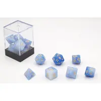 HOT Games Jeu de dés Stardust, bleu, en plastique, 7 pièces
