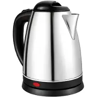 Cheffinger , bouilloire électrique 2 L en acier inoxydable, 1 500 W, avec fonction de bouillage rapide, noir / argent