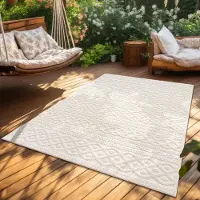 Paco Home Tapis d'extérieur Résistant aux intempéries Balcon Salon Scandinave Boho Unicolore Taille 80x150 cm