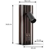 LUCANDE Applique Murale , Tiron, dimmable, Bois, Salon / séjour, Bois, Moderne