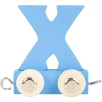 Small Foot - Train de lettres en bois bleu - X - 12 pièces
