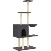 vidaXL Arbre à chat avec colonnes à griffer en sisal gris foncé 145 cm