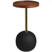 Ebuy24 Ronja table d'angle Ø30cm naturel, noir.