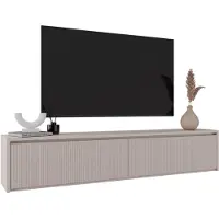 Selsey Vemmi – Meuble TV bas à 2 portes, gris cachemire, 180 cm