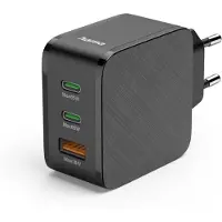 Hama Chargeur rapide, 2 USB-C PD, 1 USB-A QC, 65 W, noir