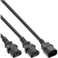 InLine 16657L câble électrique Noir 5 m Coupleur C14 Coupleur 2 x C13