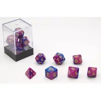 HOT Games Jeu de dés rose et bleu, 7 pièces, en plastique