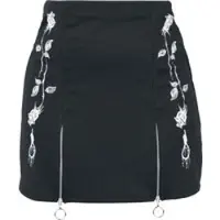 Paleface Swiss Jupe courte de - Zip Roses - S - XL - pour Femme - noir - Taille S
