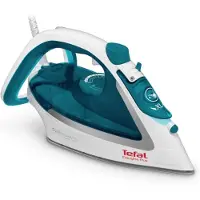 Tefal Fer à repasser EasyGliss Plus FV5718, à sec et à vapeur, semelle Durilium, 2400 W, turquoise et blanc.