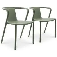 Dcb Garden Lot De 2 Fauteuils De Jardin Empilables En Polypropylène Vert Olive