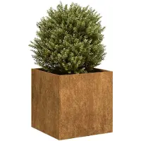 vidaXL Jardinière rouillé 40x40x40 cm acier inoxydable