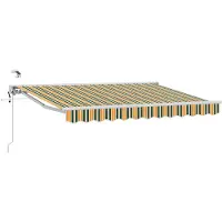 vidaXL Store électrique rétractable vert, jaune, blanc 3 x 2,5 m