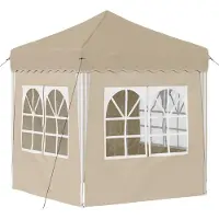 vidaXL Tente de réception pliable 195 x 195 x 245 cm, tissu Oxford crème