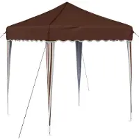 vidaXL Tente de réception pliable 195 x 195 x 245 cm, tissu Oxford marron