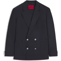 HUGO Veste Modern en popeline de laine mélangée