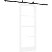 vidaXL Porte coulissante ORKDAL blanche 83 x 202 cm en pin massif et verre