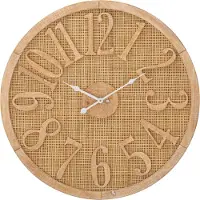 Mauro Ferretti Horloge murale sculpture Ø 60x4.5 cm couleur naturelle blanc