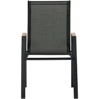 Ebuy24 Nadine chaise de jardin avec accoudoirs empilable noir.