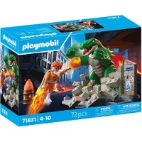 Playmobil Jeu De Construction : Le Héros Affronte Le Lézard Géant