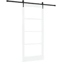vidaXL Porte coulissante ORKDAL, 93 x 211 cm, bois massif pin et verre, blanche