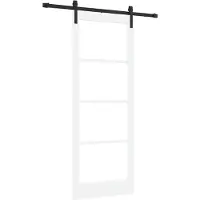 vidaXL Porte coulissante ORKDAL blanche 83 x 211 cm en pin massif et verre