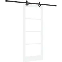 vidaXL Porte coulissante blanche 83 x 202 cm en pin massif et verre