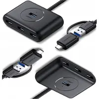 UGREEN Hub Usb 3.0 + Usb-C 3.1 4-Ports, Otg Cr113 (Noir)