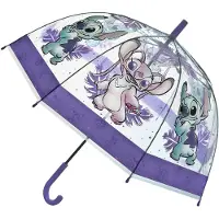 Lilo & Stitch Unisexe, Parapluie, Transparenter Regenschirmstich, Violet, Multicolore, Transparent