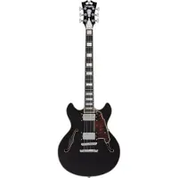 D'angelico Premier Mini DC Black Flake Stopbar guitare semi-hollow body avec housse