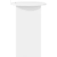 vidaXL Table d'appoint blanche brillante Ø 39,5 x 55 cm en aggloméré