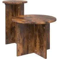 vidaXL Ensemble de tables d'appoint 2 pcs Chêne fumé Bois d'ingénierie