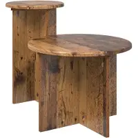 vidaXL Ensemble de tables d'appoint avec stockage 2 pcs Bois ancien