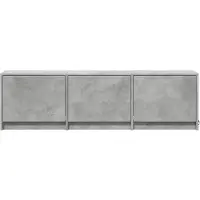 vidaXL Meuble TV avec éclairage LED, 140x34x40 cm, gris béton, panneaux de particules