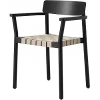 &tradition Betty TK9 Fauteuil Black - Natural Linen