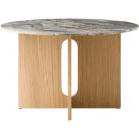 Audo Copenhagen Androgyne Round Table à Manger 120 cm | Natural Oak | Grey Galaxy Marble