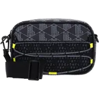 Lacoste sac à épaule bandoulière Reporter Bag Mesh Mono Periscope Blue gris foncé