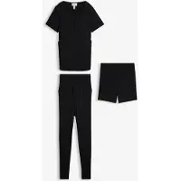Bonprix Ensemble de grossesse avec T-shirt d’allaitement, legging + short (ens. 3 pces)