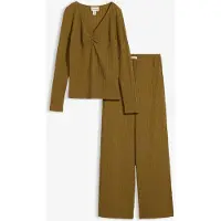 Bonprix T-shirt et pantalon (ens. 2 pces) en crêpe texturé