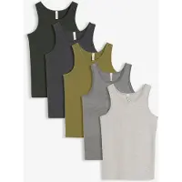 Bonprix Lot de 5 débardeurs en coton doux et extensible
