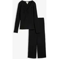 Bonprix T-shirt et pantalon (ens. 2 pces) en crêpe texturé