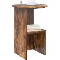 vidaXL Table d'appoint en chêne fumé Ø 39,5 x 55 cm, bois d'ingénierie