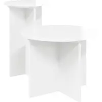 vidaXL Ensemble de tables d'appoint avec stockage 2 pcs Blanc brillant