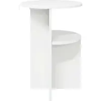 vidaXL Table d'appoint Blanc brillant Ø 39,5 x 55 cm Bois d'ingénierie